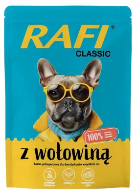 Produktbild von Rafi Classic mit Rindfleisch 400g Nassfutter für erwachsene Hunde