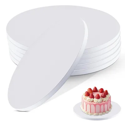 Kuchenplatte aus Karton, rund, 6 Stück, 30 cm, weiß