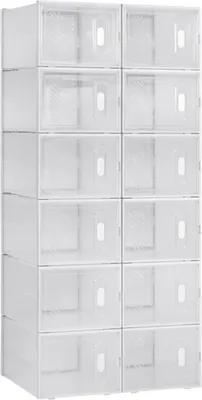 Produktbild von Transparente Schuhbox - 12 Stücke - Sneakerbox - Schuhkoffer - Lagerungssystem - Schuhbox