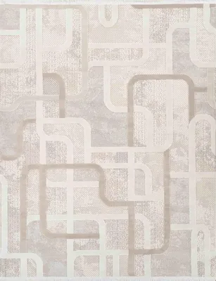 Image de Tapis doux moderne en relief géométrique beige 120x180