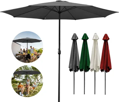 Zdjęcie produktu dla Aopunly Parasol ogrodowy Ø3,5 m, filtr UV40+, zasilany energią słoneczną, 4 kolory, szary