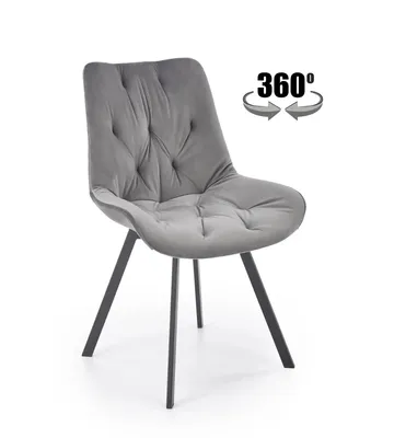 Zdjęcie produktu dla Krzesło tapicerowane K519 VELVET szare obracane