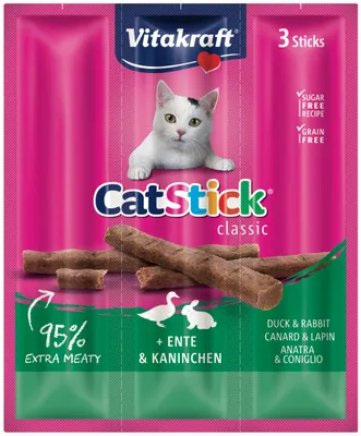 Obrázek produktu pro Vitakraft, pamlsek pro kočky, kachna a králík, 3 x 6g (VÝROBEK Z NĚMECKA)