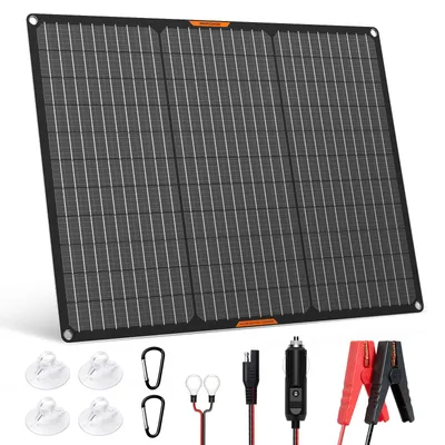 Solarmodul 50 W 12 V, tragbarer Batterielader für Auto, Boot