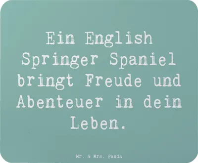 Produktbild von Mr. & Mrs. Panda Mouse Pad Spruch English Springer Spaniel Freude - Meeresbrise - Geschenk, sozial, Mauspad, laptop mousepad, Familienhund, Hundeliebhaber, Hunderassen