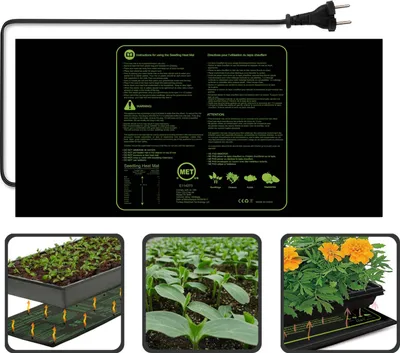 Zdjęcie produktu dla Mata grzewcza o mocy 100 W do sadzonek, trwała, wodoodporna, do kwiatów, owoców i warzyw, cyfrowa podkładka startowa wspomagająca wzrost i kiełkowanie sadzonek, 48 x 20 cali