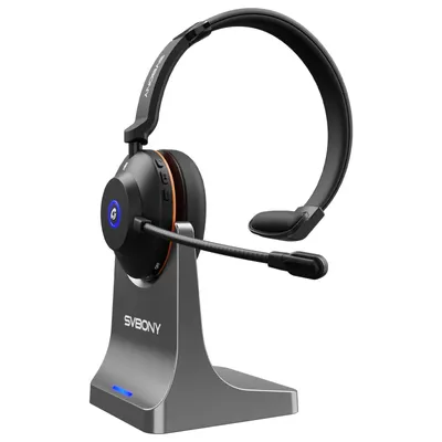 Image de Svbony SVN H1 Casque de bureau sans fil, réduction du bruit ENC, 200 heures en veille, portée de 13 m, rotation de 270°, sans fil 6.0, pour les appels vidéo