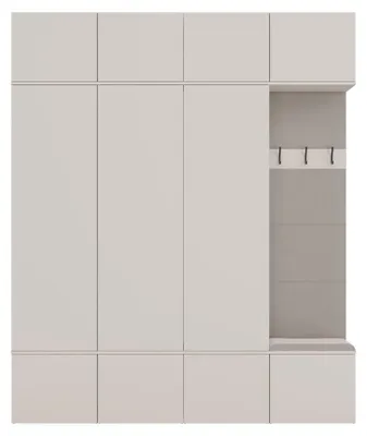 Produktbild von Kleiderschrank HAGA IV 3Sz1W Kaschmir beige 3x Kleiderschrank + Kleiderbügel