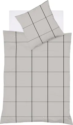 Produktbild von Fleuresse gewebte Edelflanell Bettwäsche Lech Bootle steingrau 240x220 cm + 2x 80x80 cm