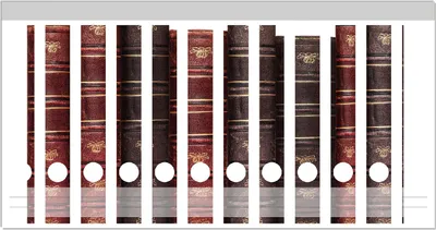Produktbild von Wallario Ordnerrücken Sticker, selbstklebend für schmale Ordner, 12 Stück, Motiv Alte Bücher mit rotem und braunem Ledereinband