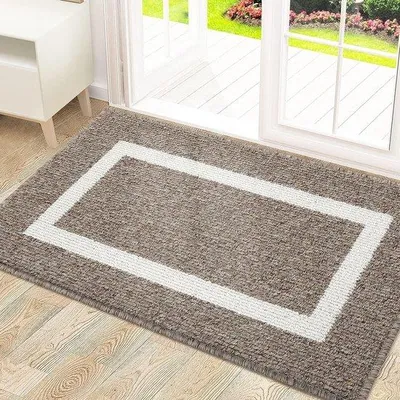 Obrázek produktu pro Uniqoos® – Podlahová rohož na zachytávání nečistot, omyvatelná, protiskluzová, vyrobená z mikrovlákna, vhodná pro vnitřní použití, vstupní rohož, rozměry 60 x 90 cm, barva: hnědá