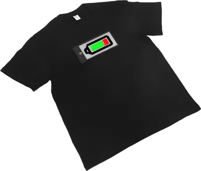Image de T-shirt LED avec Bluetooth APP programmable Motifs personnalisables Ecran d'affichage Shirt lumineux Batterie intégrée 1500mAh XXL