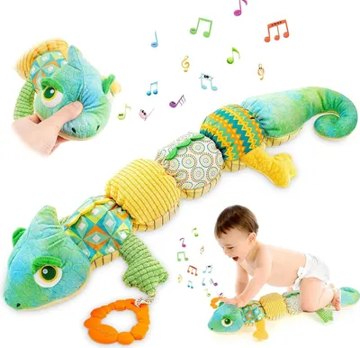 Obrázek produktu pro Uklidňující plyšová hračka, zpívající plyšová panenka, tančící chameleon, zpívající, elektronická houpací hračka, dárek k narozeninám