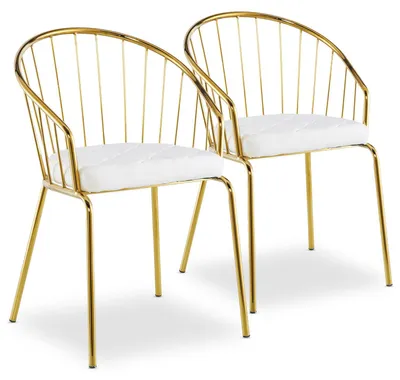 Image de MENZZO Lot de 2 chaises/fauteuils Eventille Simili Blanc