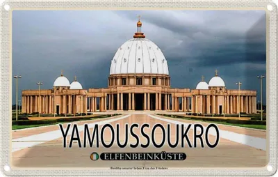 Immagine prodotto di vianmo Insegna di latta 12x18 cm Yamoussoukro Elfenbeinküste Basilika