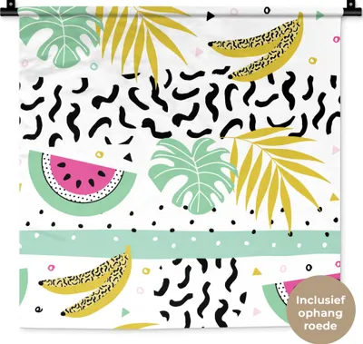 Produktbild von MuchoWow® Wandteppich Wandbehang Sommer - Obst - Muster 60x60 cm Tapisserie Dekoration Wandtuch - Dekorationen - Wand Decke