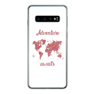 Produktbild von MuchoWow® Handyhülle Schutzhülle Hülle für Samsung Galaxy S10 Karte - Sprichwörter - Rosa Silikon Softcase Handy Hülle - Handytasche