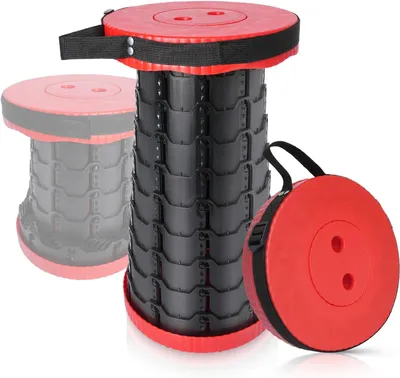 Produktbild von Tragbarer Klapphocker, Tragbarer Klappstuhl, Einziehbarer Klapphocker, maximale Traglast 180 kg, für Camping, Garten, Angeln, Wandern, Reisen, Grillen