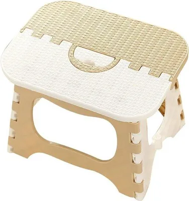 Obrázok produktu pre Sklopný plastový schodík 1011-767, 1 palec, béžový, do kuchyne, záhrady a kúpeľne
