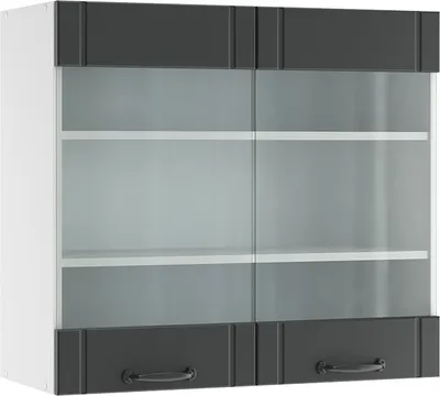 Produktbild von Vicco Küchenglasschrank Fame-Line, 80 cm, Anthrazit/Weiß