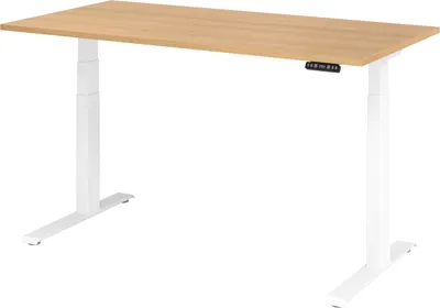 Obrázok produktu pre Hammerbacher Elektricky výškovo nastaviteľný písací stôl 160 x 80 cm dub/biela