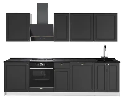 Obrázok produktu pre Kuchynka Vicco Fame-Line Antracitovo-zlatý vidiecky dom/biely 280 cm, AP Antracit, Model 64216