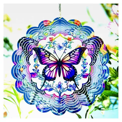Produktbild von Windspiele für den Außenbereich, Geschenke für Frauen, 3D Metall Windspiel für den Garten, 360° Windbetriebene Windspiele für die Gartendekoration, Wasserdichter Windspinner für Garten und Balkon