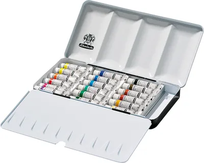 Produktbild von Schmincke Horadam Aquarell Malkasten Metallkasten 18 x 5 ml Tuben 74 118 097