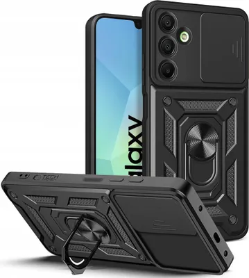 Produktbild von Handyhülle mit Ring für Galaxy A26 5G, Tech-Protect Camshield Pro, Schwarz