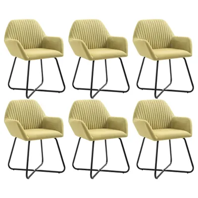Image de Chaises à manger lot de 6 vert tissu