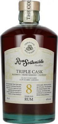 Produktbild von Ron Sostenible 8 Years Old Triple Cask Rum 43% Vol. 0,7l