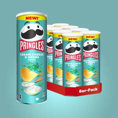 Produktbild von Pringles Cream Cheese & Herbs - 8x 165g