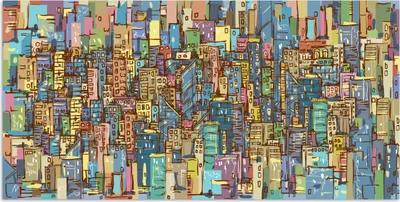 Produktbild von MuchoWow® Poster New York - Farben - Kunst 40x20 cm - Poster für die Wand - Poster Schlafzimmer