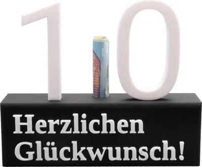 Produktbild von 10. Geburtstag Geschenk Jubiläum 10 Hochzeit Geschenkidee Zahlenständer Zehn
