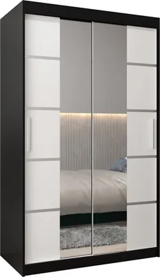 Produktbild von Kleiderschrank, Schiebetürenschrank Schlafzimmer, Schrank mit Spiegel VERONA 4 120 cm
