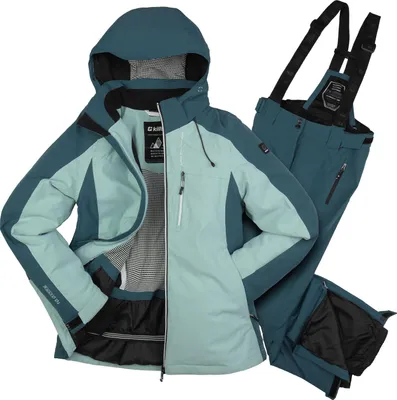 Produktbild von killtec Damen Sport Skianzug Set Skihose Skijacke 44 XL - eis blau - wasserfest atmungsaktiv PFA frei Schneefang