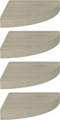 Obrázok produktu pre vidaXL Rohové plávajúce police 4 ks. Dubový vzhľad 25x25x3,8 cm MDF