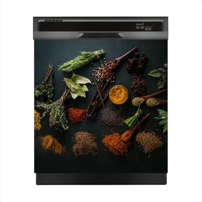 Produktbild von Aufkleber sticker 60x60 cm Dekorative folie Spülmaschine - Gewürze Gemüse