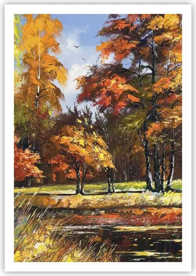 Produktbild von Poster - Poster ohne Rahmen - Park Herbst Wasser - 70x100 cm - Wand Bild - Wanddeko - Wandbilder - Kunstposter - Wandposter - Bilder - Kunstdruck - Wanddekoration - Wandbild - P2XPA70x100-3536