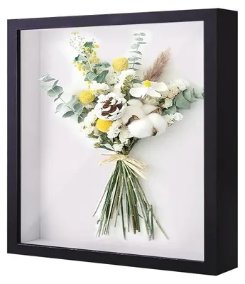 3D-Fotolijst 25x25 cm, tief, quadratisch, zum Befüllen, schwarz