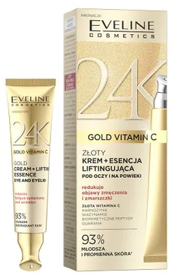Produktbild von Eveline Cosmetics 24K Gold Vitamin C – Augencreme, beruhigend, regenerierend