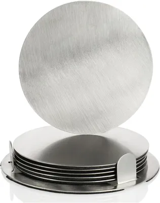 Immagine prodotto di Set di sottobicchieri con supporto - Set da 7 - Sottobicchieri in acciaio inossidabile
