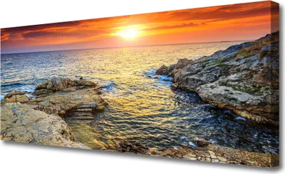 Produktbild von Tulup Leinwand-Bilder 125x50 Wandbild Canvas Kunstdruck Meer Sonne Landschaft