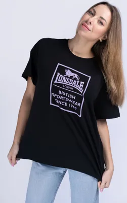Zdjęcie produktu dla Damski T-Shirt Oversize RAMSCRAIGS Black/Lilac XL Lonsdale