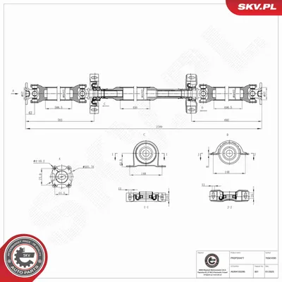 Produktbild von ESEN SKV Kardanwelle Gelenkwelle Achsantrieb passend für MERCEDES-BENZ VIANO (W639) Hinten 76SKV095