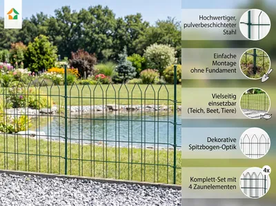Immagine prodotto di Set di 4 pannelli per recinzione Powertec Garden, ca. 1000 x 800 mm - Verde, 21FS03