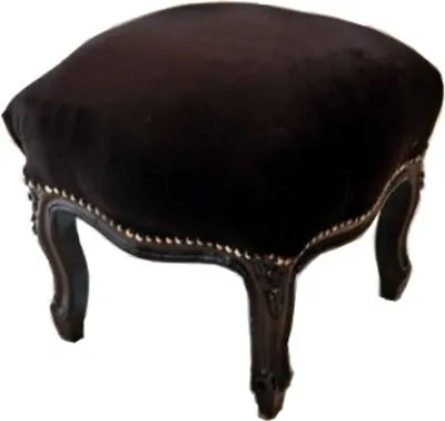 Produktbild von Casa Padrino Barock Fußhocker Schwarz / Schwarz