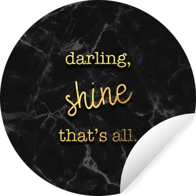 Produktbild von MuchoWow® Runde Wandtattoo - Wandsticker Tapete Aufkleber Zitate - Glänzen - Gold - Marmor Ø 80 cm Selbstklebend und Repositionierbar - Wandaufkleber - Kreis - Mauerkreis - Wand Bilder - Wandsticker - Wohnzimmer Dekoration - Dekoration für die Wände - Aluminium - Babyzimmer