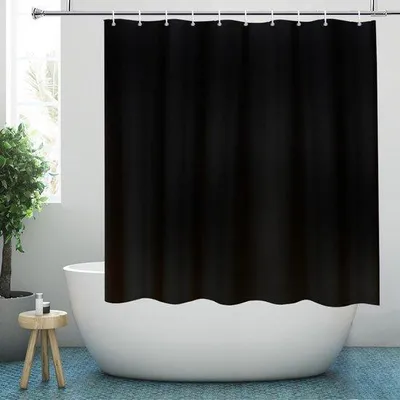 Produktbild von Schwarzes Duschkurtain - wasserdicht - 1 Stück - Polyester - 200x220 cm