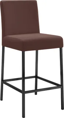 Image de Bringo 2KT, tabouret, structure noire mate, revêtement marron
